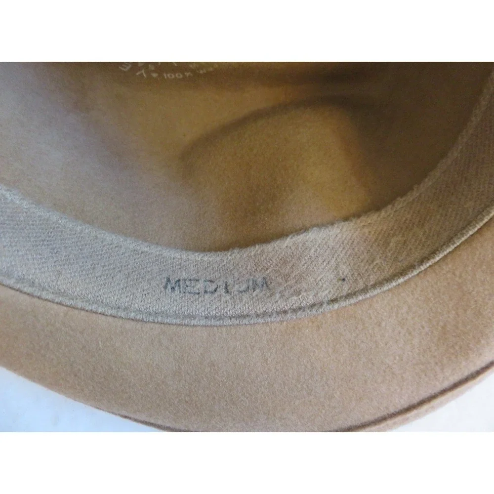 Yellow 108 Luke Fedora Hat Tan 100% Wool Water Repelant Medium  Made in USA